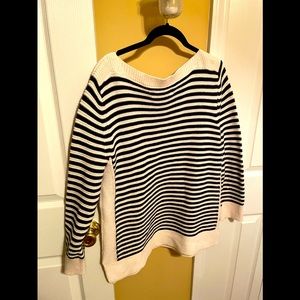 THE LOFT NAVY AND WHITE SWEATER - LARGE
